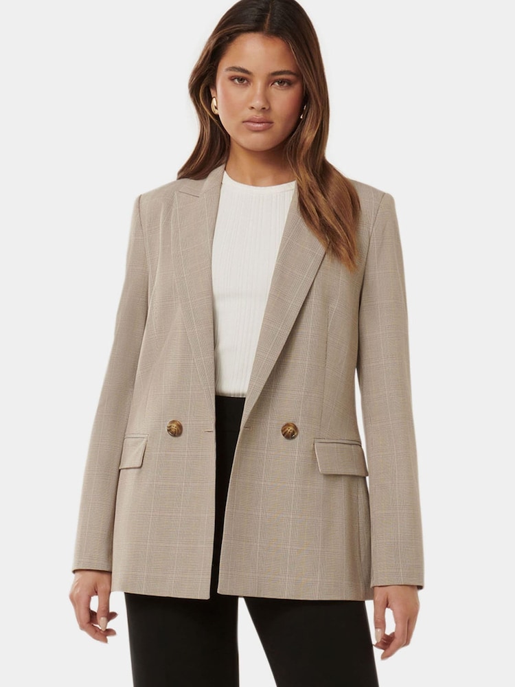 Forever New Grey Isla Double Breasted Blazer - Image 1 of 5