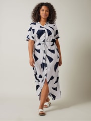 Evans Linear Print Shirt Dress - Image 1 of 5