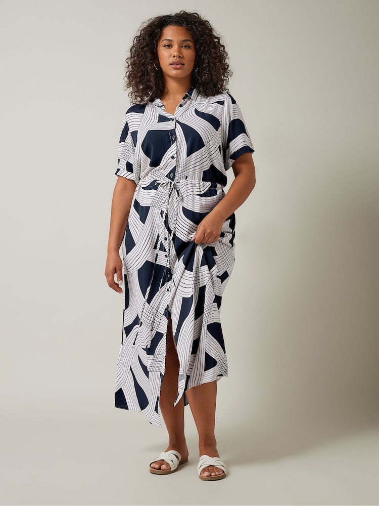 Evans Linear Print Shirt Dress - Image 2 of 5