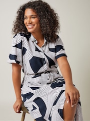 Evans Linear Print Shirt Dress - Image 4 of 5