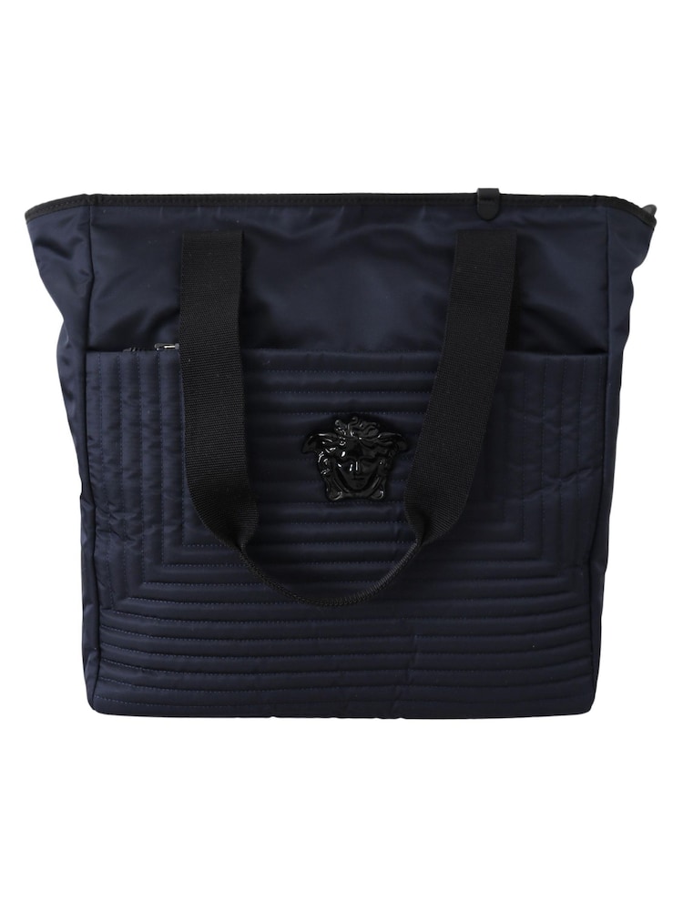 Versace Blue Nylon Tote Bag - Image 1 of 4