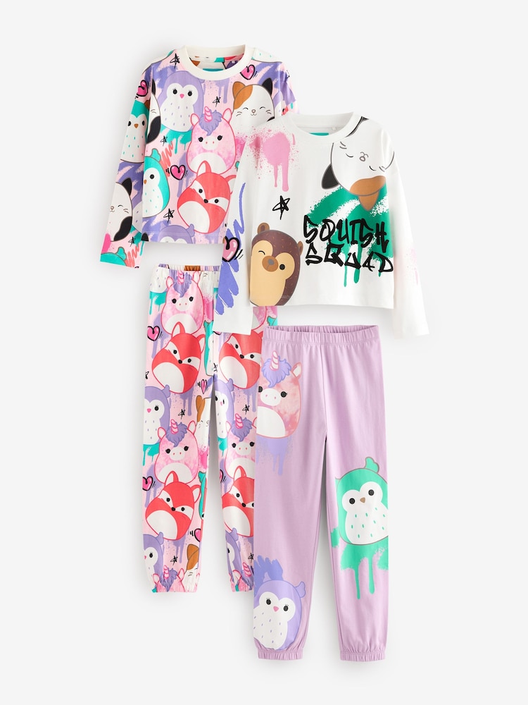 Wit/roze/paars - Licentie Squishmallows verpakking van 2 pyjama's (5 - 14 jr) - Image 6 of 10