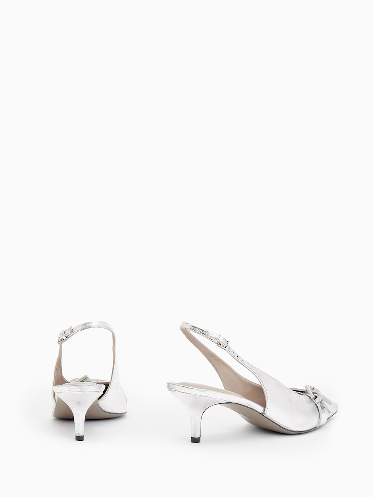 AllSaints Silver Selina Slingback Heels - Image 7 of 7 AllSaints Silver Selina Slingback Heels - Image 7 of 7