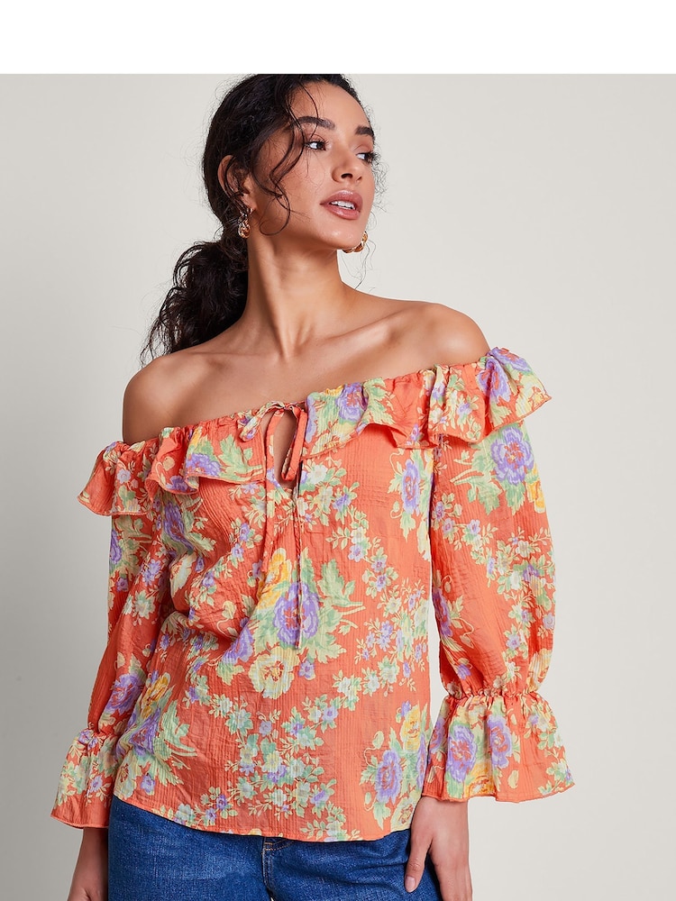 Monsoon Orange Zimira Blouse - Image 1 of 4 Monsoon Orange Zimira Blouse - Image 1 of 4