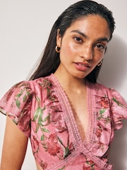 Anaya With Love Pink Printed Maxi Dress With Ruffle Details - Image 4 of 4