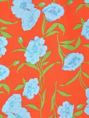 Live Unlimited Red Curve Floral Shirred Shoulder Midi Dress - Image 7 of 8