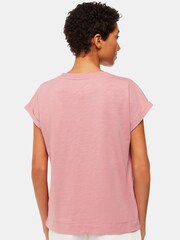 Whistles Pink Willa V-Neck Cap Sleeve T-Shirt - Image 2 of 5