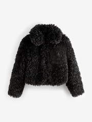 Black Short Faux Fur Jacket - Image 1 of 6