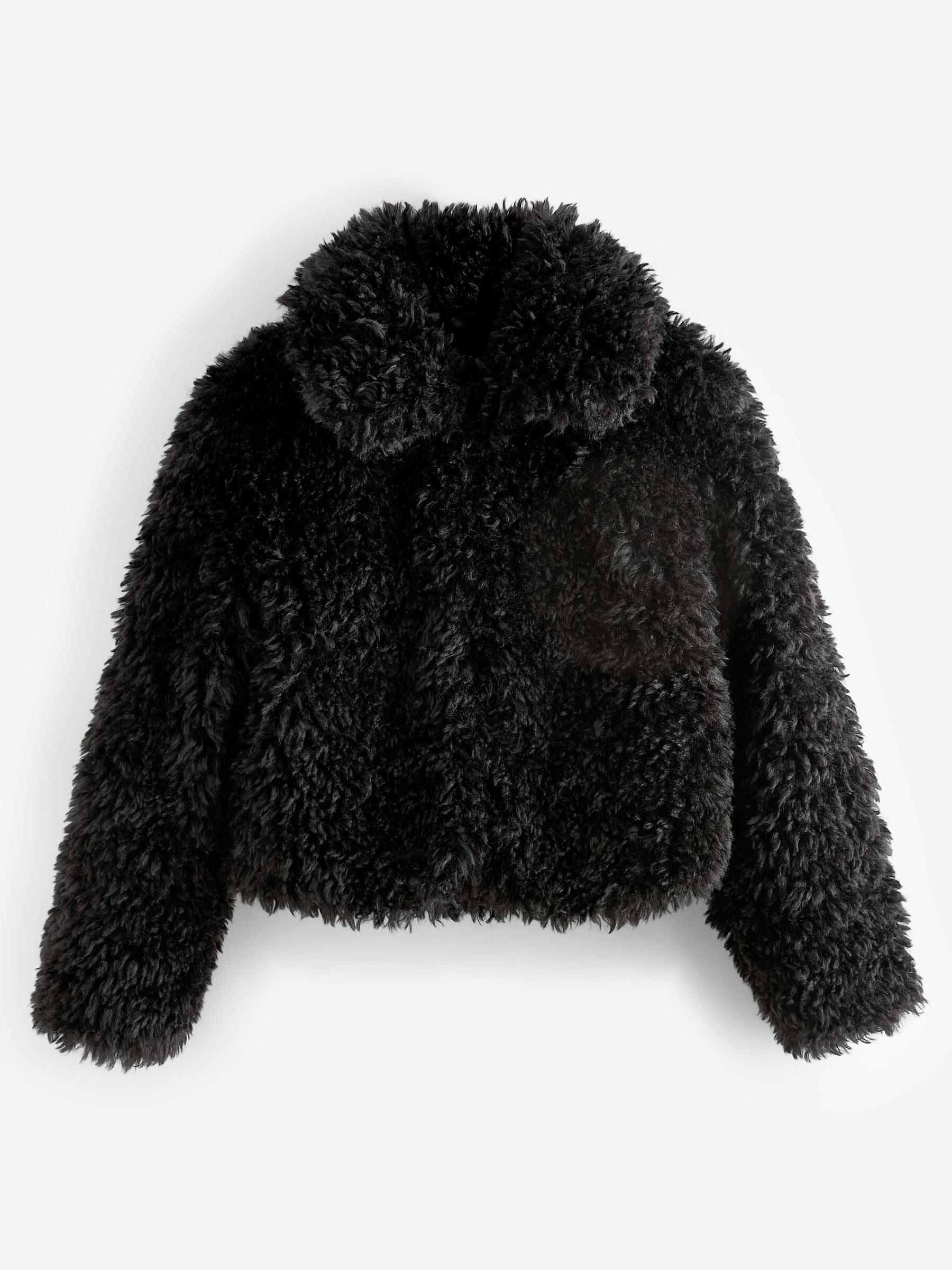 Black Short Faux Fur Jacket