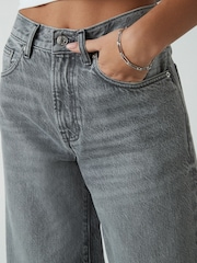 Grey Rigid Wide Leg 100% Cotton Jeans - Image 5 of 5