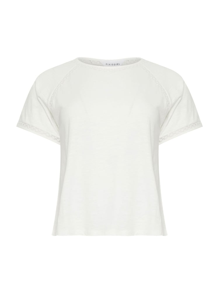 PixieGirl Petite Cream Crochet Trim Top - Image 5 of 5