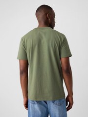 Gap Khaki Green Everyday Soft Henley Short Sleeve T-Shirt - Image 2 of 4