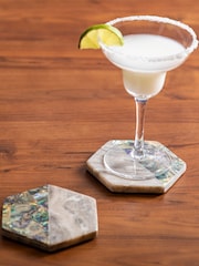 Maison by Premier Assorted Marble And Paua Shell Coasters Set Of 4 - Image 2 of 6