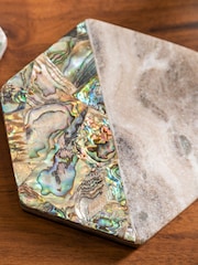 Maison by Premier Assorted Marble And Paua Shell Coasters Set Of 4 - Image 3 of 6