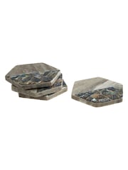 Maison by Premier Assorted Marble And Paua Shell Coasters Set Of 4 - Image 4 of 6
