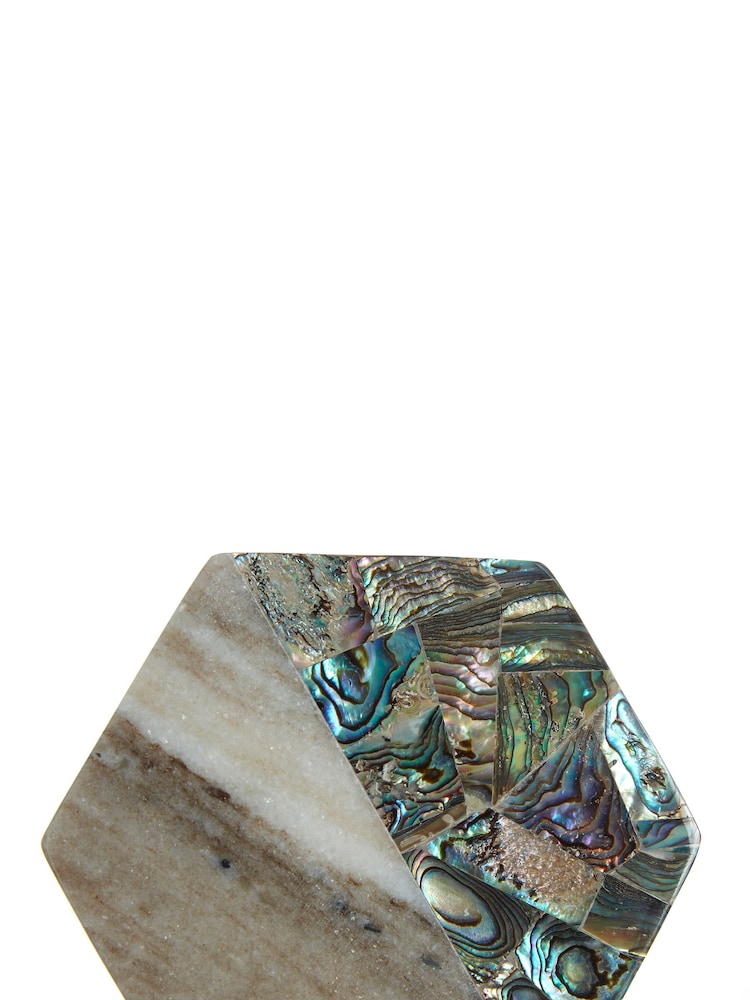 Maison by Premier Assorted Marble And Paua Shell Coasters Set Of 4 - Image 6 of 6