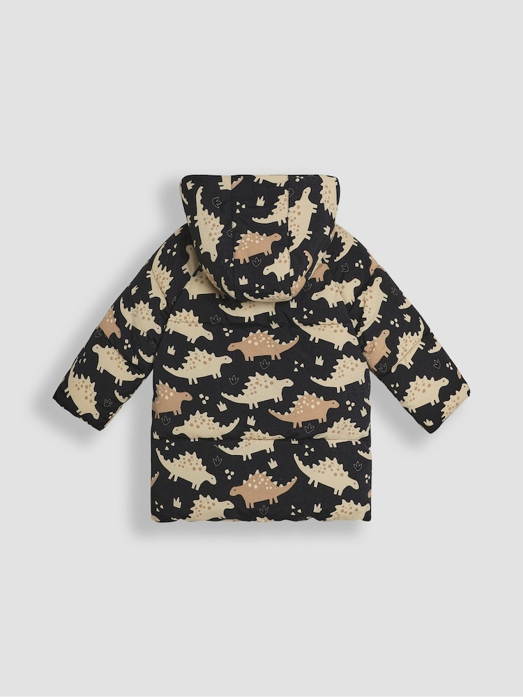 JoJo Maman Bébé Brown Dino Puffer Coat - Image 2 of 3