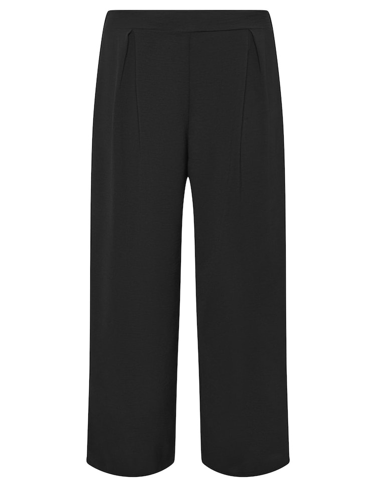 Yours Curve Black Wide Leg Crepe Trousers - Image 5 of 5