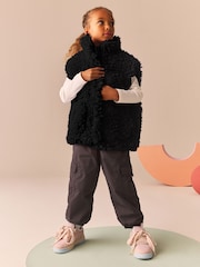 Black Chunky Borg Gilet (3-16yrs) - Image 1 of 11
