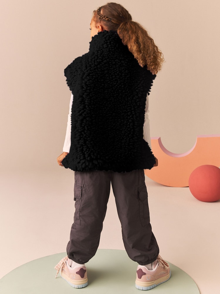 Black Chunky Borg Gilet (3-16yrs) - Image 2 of 11