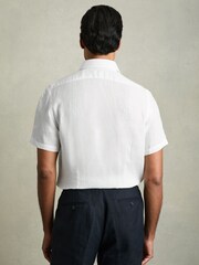 Reiss White Holiday Slim Fit Linen Shirt - Image 1 of 6