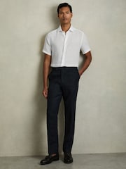 Reiss White Holiday Slim Fit Linen Shirt - Image 5 of 6
