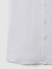 Reiss White Holiday Slim Fit Linen Shirt - Image 6 of 6