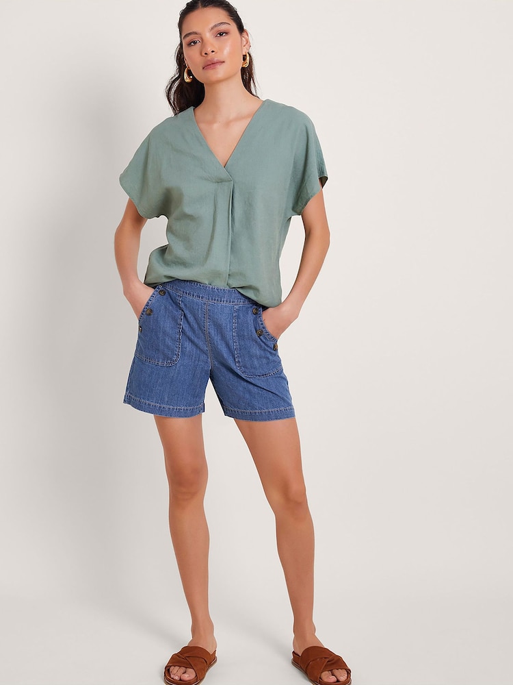 Monsoon Blue 100% Cotton Harper Denim Shorts - Image 1 of 5