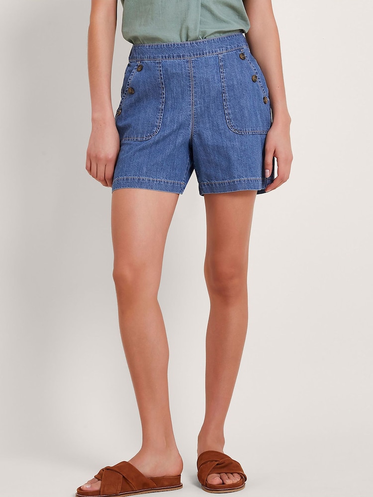 Monsoon Blue 100% Cotton Harper Denim Shorts - Image 2 of 5