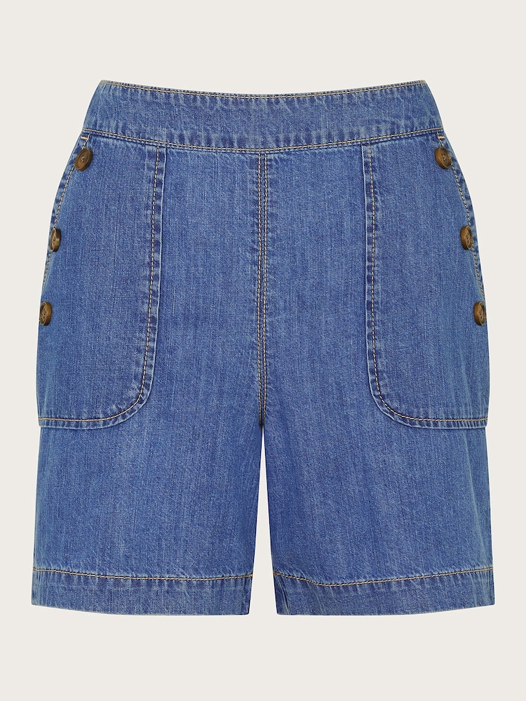 Monsoon Blue 100% Cotton Harper Denim Shorts - Image 5 of 5
