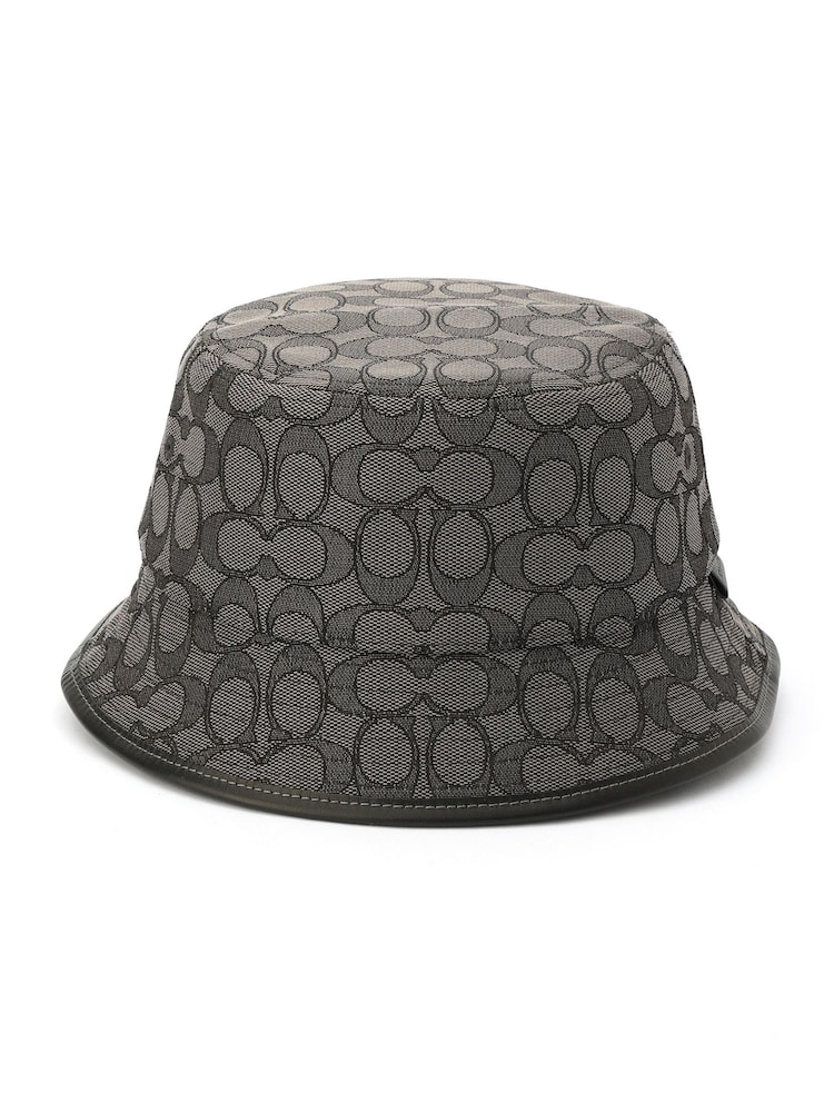 COACH Grey Signature Jacquard Bucket Hat - Image 1 of 3 COACH Grey Signature Jacquard Bucket Hat - Image 1 of 3