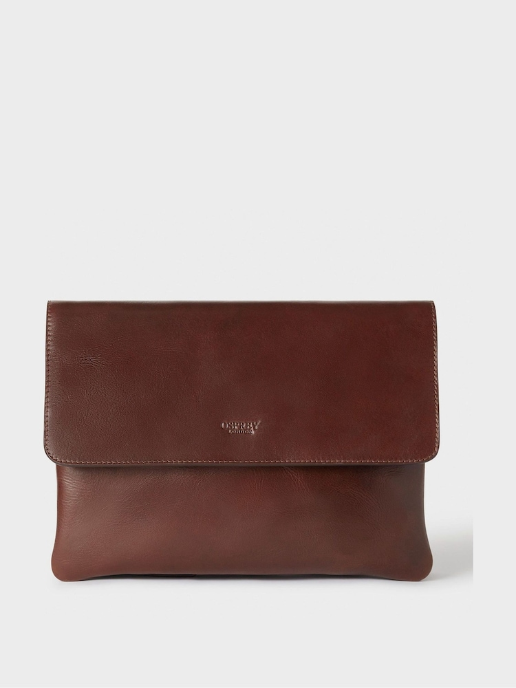 Brązowy - Osprey London The Saddle Leather Tech Pouch - Image 1 of 6
