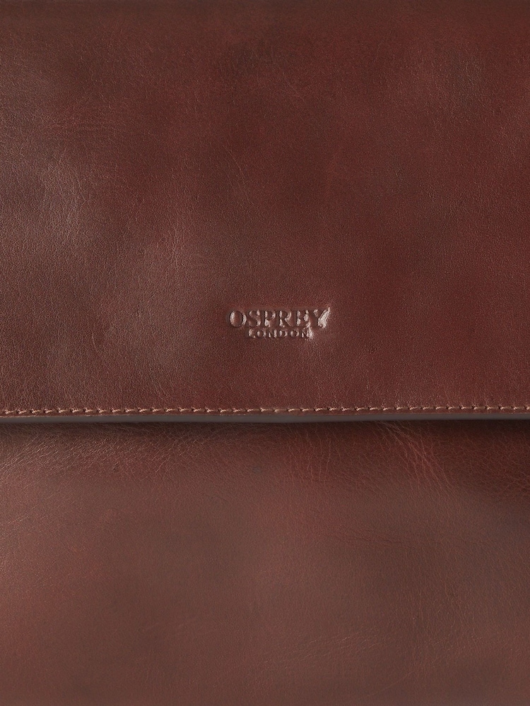 Brązowy - Osprey London The Saddle Leather Tech Pouch - Image 5 of 6