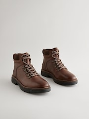 Brown Leather Cleated Hiker Boots - Image 1 of 6