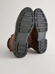 Brown Leather Cleated Hiker Boots - Image 4 of 6