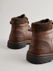 Brown Leather Cleated Hiker Boots - Image 6 of 6