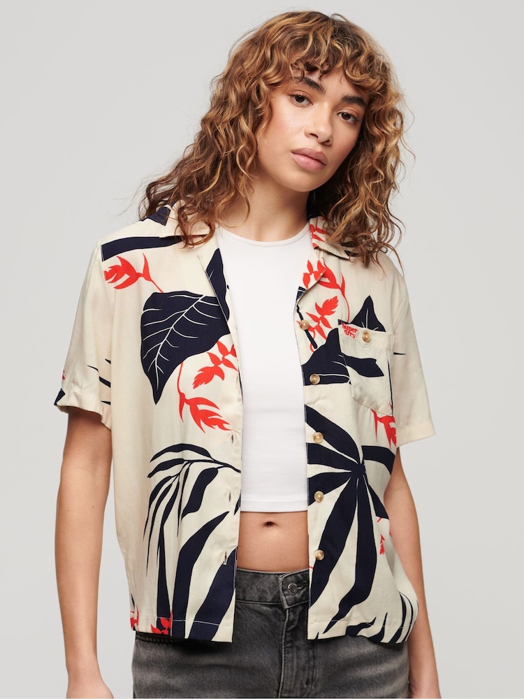 Superdry Cream Beach Resort Shirt - Image 1 of 3