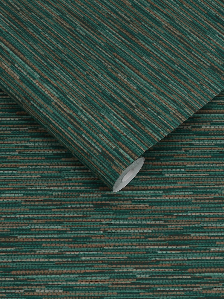 Graham & Brown Green Empress Grasscloth Wallpaper Sample - Image 3 of 3