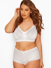 Yours Curve White Hi Shine Lace Non-Wired Bra - Image 2 of 4
