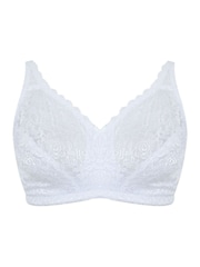 Yours Curve White Hi Shine Lace Non-Wired Bra - Image 3 of 4
