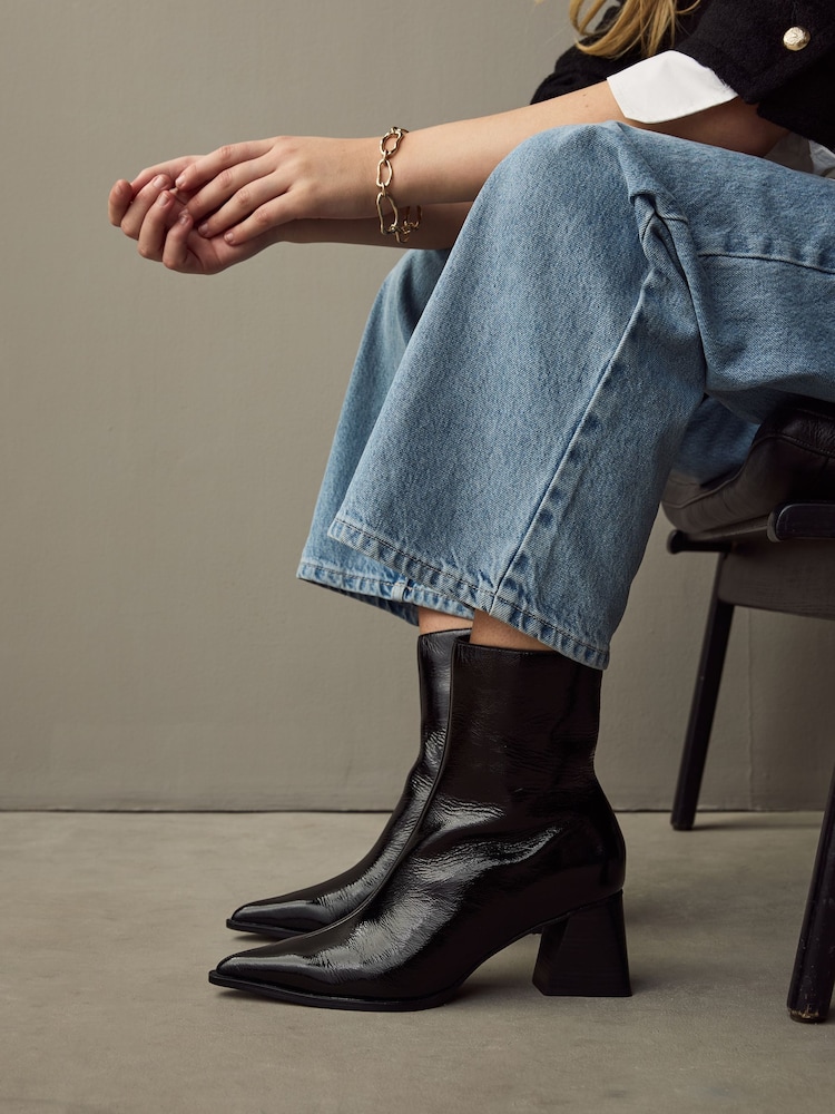 Black Forever Comfort® Block Heeled Ankle Boots - Image 1 of 9