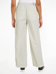 Calvin Klein Cream Logo Cargo Trousers - Image 2 of 6