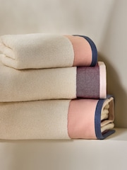 MADE.COM Pinks Dax Border 100% Cotton Towel - Image 1 of 3