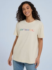 Animal Cream Womens Leena Boxy 100% Cotton T-Shirt - Image 1 of 8