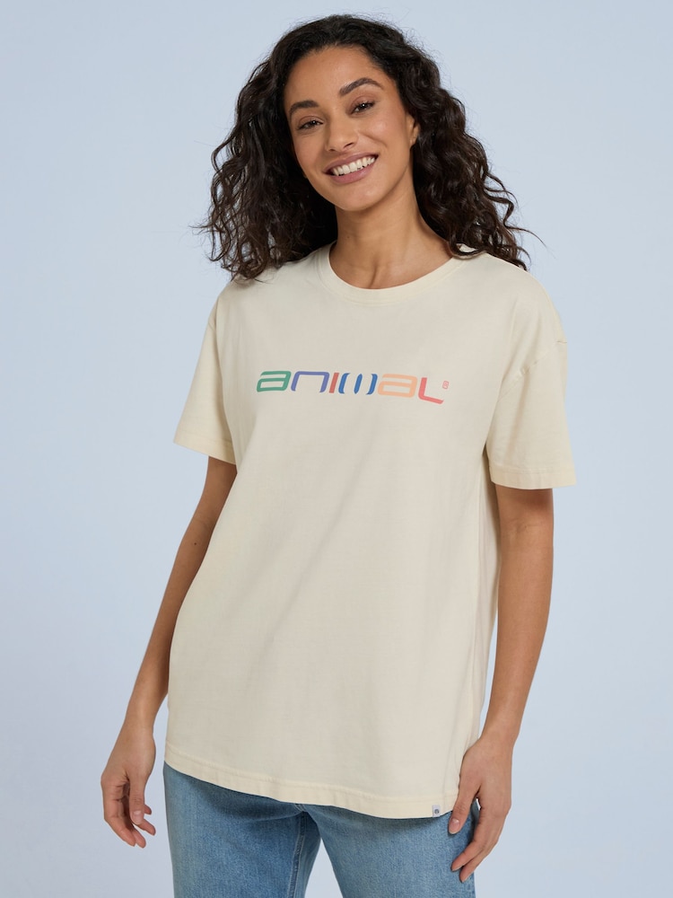 Animal Cream Womens Leena Boxy 100% Cotton T-Shirt - Image 1 of 8