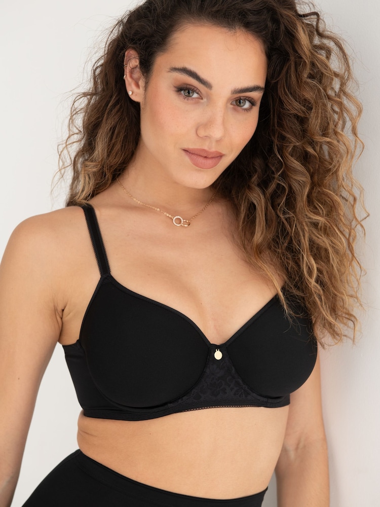 Pour Moi Black Effortless Super Soft Spacer T-Shirt Bra - Image 1 of 3