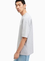 AllSaints Grey Isac Short Sleeve Crew 100% Cotton T-Shirt - Image 4 of 7