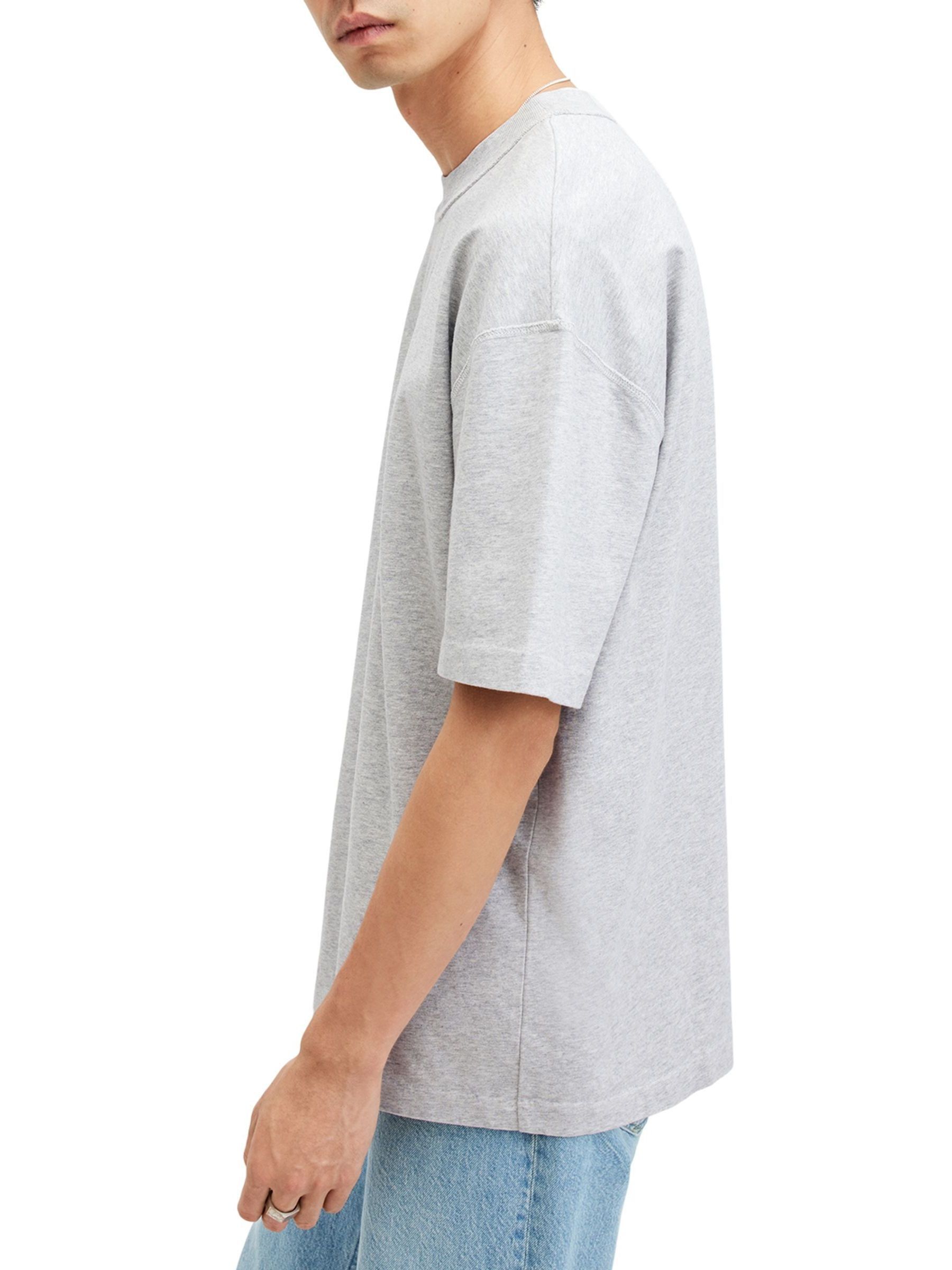 Buy AllSaints Grey Isac Short Sleeve Crew 100% Cotton T-Shirt from
