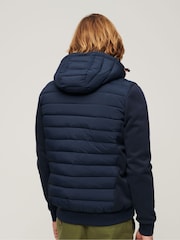 Superdry Blue Hooded Storm Hybrid Padded Jacket - Image 3 of 4