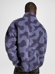 Converse Purple Wordmark Full Zip Sherpa Jacket - Image 3 of 4